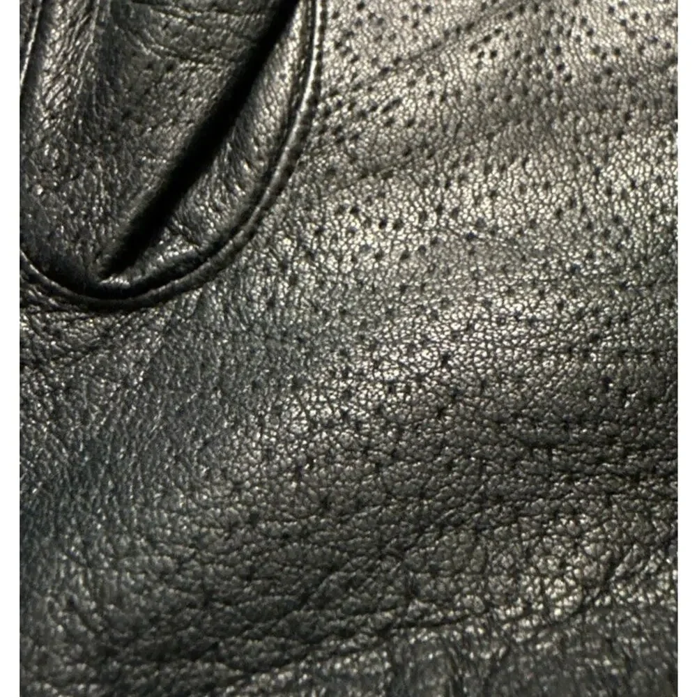 Hanes Her Way Ladies Medium Genuine Leather Gloves Black Made In India Lined